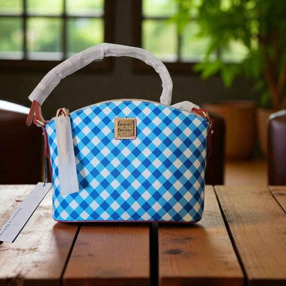Dooney & Bourke Handbags - NWT Dooney & Bourke Suki Crossbody Sky Blue Gingham Check BGNGH1696 Purse